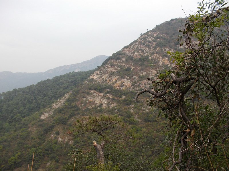 023.JPG -           對面山腰為西狗牙登山路口。登山斜度約４５度。